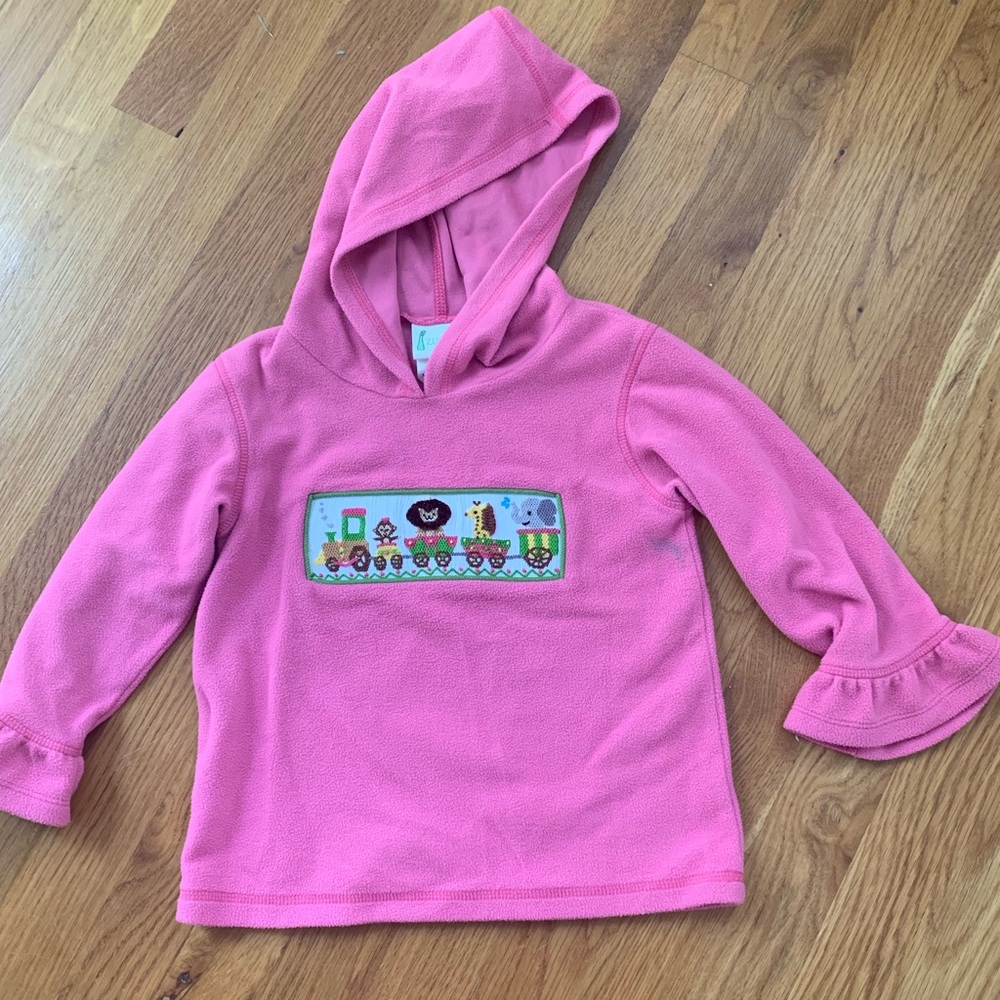 Smocked fleece safari themed sweatshirt - size 2T